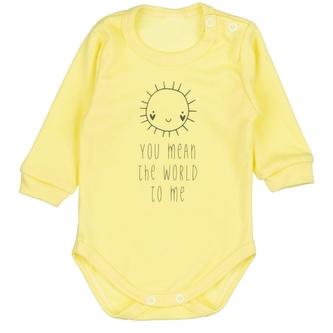 Body dlouhý rukáv Sluníčko, bavlna MBaby, žlutá, vel. 68; 68 (3-6m)