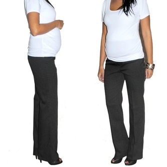 Be MaaMaa Elegantní těh. kalhoty letní - černé;  S (36)