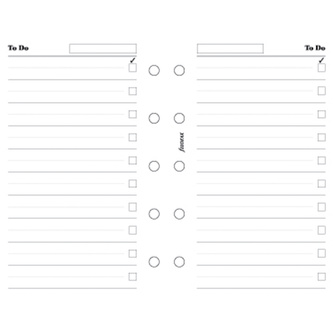 Filofax, Seznam úkolů pro diáře, mini, bílá
