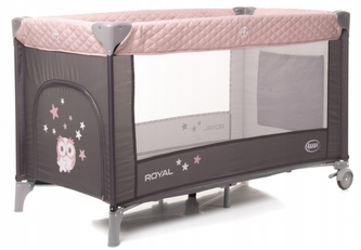 Cestovní postýlka 4 BABY,  Royal Sovička - růžová Cestovní postýlka 4 BABY,  Royal Sovička - růžová