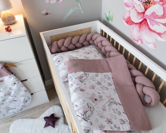 2-dílná sada do postýlky Vafel, bavlna LUX, Magnólie, 135 x 100 cm ; 135x100