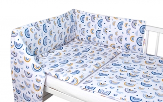 Mantinel s povlečením 3D - Duha, modrá, Baby Nellys; 120x90