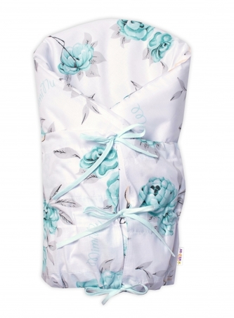 Baby Nellys Bavlněný náhradní povlak, potah na retro zavinovačku LALLY, Plameňák - zelený