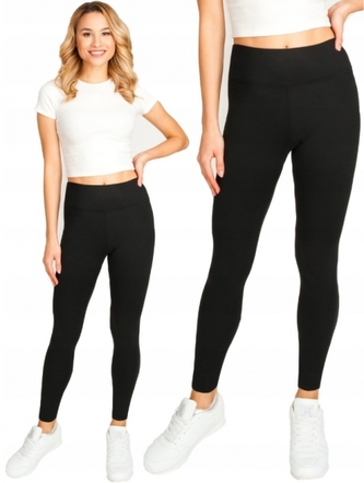 Klasické hladké dámské legíny - černé, vel. L; L (40)