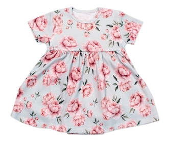 Sukničkobody krátký rukáv, Pivoňka, Mrofi, modré/bílé, vel. 68; 68 (3-6m)