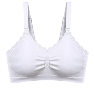 Kojící podprsenka s krajkou, bílá, E80-85 cm; koj. podprsenka E