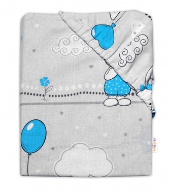 Prostěradlo do postýlky bavlna Premium Baby Nellys, Good night Animals BOY, 140x70 cm,šedé; 140x70