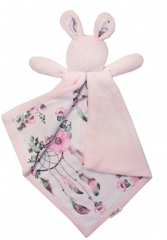 Baby Nellys Mazlík, přítulníček Zajíček, froté + bavlna, Sny Jednorožce, růžový