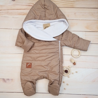 Zimní prošívaná kombinéza s bavlněnou podšívkou, Z&Z - hnědá; 56 (1-2m)