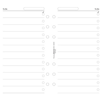 Filofax, Seznam úkolů pro diáře, osobní, bílá
