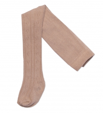 Dětské punčocháče bavlněné s žakárovým vzorem, pískové, vel. 68/74; 68/74 (6-9m)