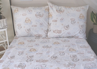 Baby Nellys 2-dílné bavlněné povlečení - Sweet Dreams, bílá, 140x200/70x90cm ; 140x200/70x90cm