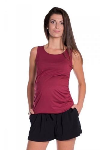 Be MaaMaa Top/tílko nejen pro těhotné - bordo; S/M