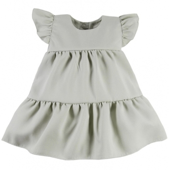 EEVI Dívčí šaty s volánky Nature - khaki, vel. 92; 92 (18-24m)