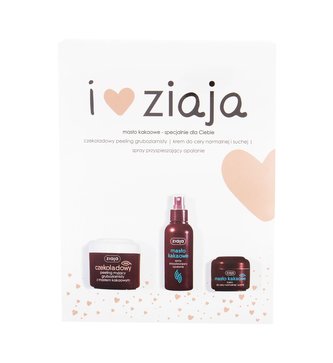 Ziaja Cocoa Butter tělový peeling 200 ml + pleťový krém 50 ml + tělový sprej pro urychlení opalování 100 ml