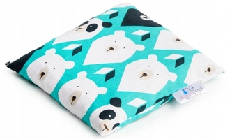 Velký termofor - nahřívací polštářek s třešňovými pecičkami, Medvídci - mátová