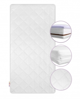 Dětská matrace do postýlky pěna LUX s kokosem 120x60x12cm; 120x60