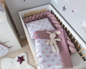 2-dílná sada do postýlky Vafel, bavlna LUX, Duha, 135 x 100 cm; 135x100