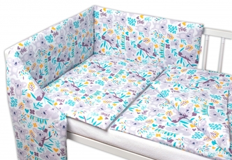 3-dílná sada, mantinel s povlečením Koala na stromě, 135x100 cm ; 135x100