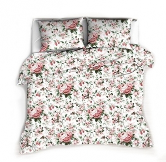 Baby Nellys 2-dílné bavlněné povlečení 140 x 200 - Růže, bílá; 140x200/70x80cm