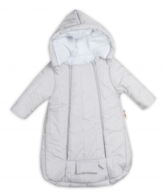 Kombinézka s kapucí do autosedačky, kočárku Lux Baby Nellys ®prošívaná - šedá; 56 (1-2m)