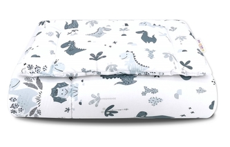 Baby Nellys 2-dílná sada do postýlky s výplní, Dino - granát, 135x100; 135x100