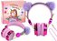 Słuchawki przewodowe z mikrofonem uszka różowe