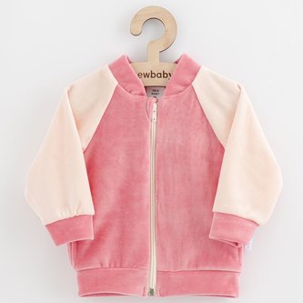 Kojenecká semišková mikina New Baby Suede clothes růžova - velikost 80 (9-12m)
