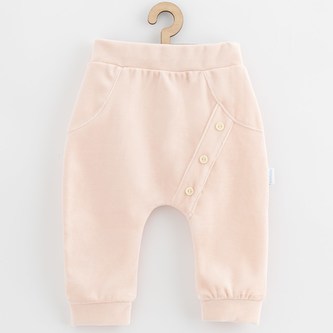 Kojenecké semiškové tepláčky New Baby Suede clothes světle růžová - velikost 74 (6-9m)