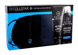 Collistar Linea Uomo sprchový gel 250 ml + pěna na holení 200 ml + kosmetická taška Piquadro