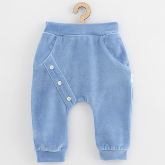 Kojenecké semiškové tepláčky New Baby Suede clothes modrá - velikost 92 (18-24m)