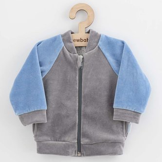 Kojenecká semišková mikina New Baby Suede clothes šedo modrá - velikost 92 (18-24m)