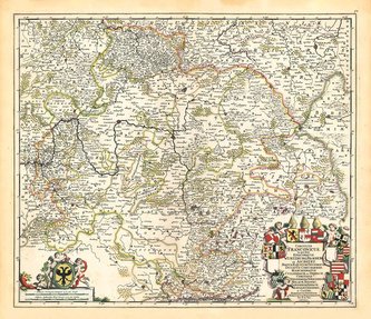 Historische Karte: Fränkischer Reichskreis um 1680 [gerollt]