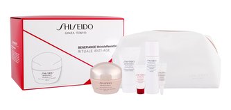 Shiseido Benefiance Wrinkle Resist 24 denní krém SPF15 50 ml + péče o oční okolí 3 ml + čisticí voda 30 ml + čisticí pěna 30 ml + pleťové sérum Ultimune 5 ml + kosmetická taška