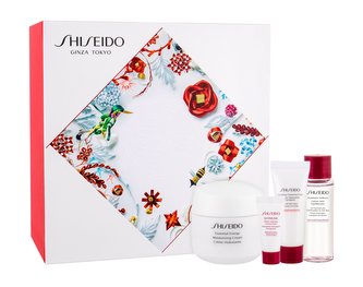 Shiseido Essential Energy denní pleťová péče 50 ml + pleťové sérum ULTIMUNE 5 ml + čisticí pěna Clarifying Cleansing Foam 15 ml + pleťová voda Treatment Softener 30 ml