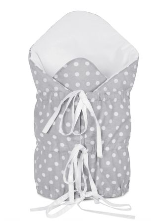 Zavinovačka - puntík - šedá, bílá - 75x75 cm