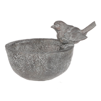 Krmítko pro ptáčky -ptáček na misce, polyresin.