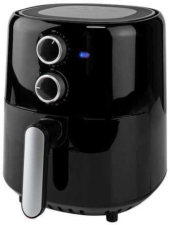 NEDIS multifunkční horkovzdušná fritéza/ objem 3 L/ 30 min. časovač/ analogové ovládání/ výkon 1500 W/ černá