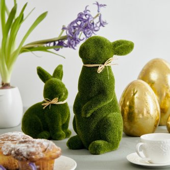 Velikonoční figurka | POLY | stojící zelený králík | 25x11 cm | ES23 965283 Homla