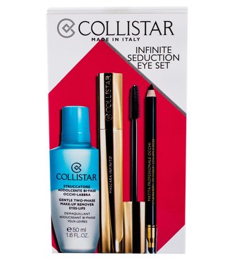 Collistar Infinito řasenka 11 ml + tužka na oči s aplikátorem 1,2 g Black + odličovací přípravek Gentle Two Phase 50 ml