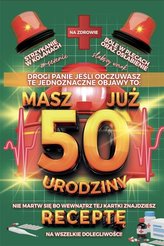 Karnet Urodzinowy z receptą 50