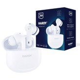 3mk HF, sluchátka Bluetooth HARDY LifePods Pro, stereo, nabíjecí pouzdro, bílá