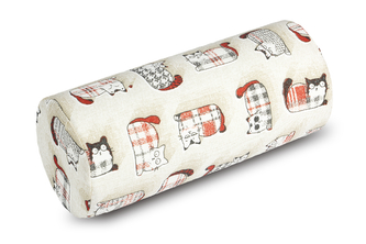 Válec Ema - povlak - červená kočka - průměr 15 x 35 cm