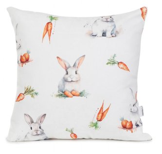 Dekorační polštář s výplní FARO | králík a mrkvička | 45x45 cm | 882437 Homla