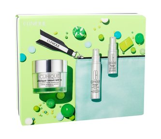 Clinique Clinique Smart denní pleťová péče SPF15 50 ml + pleťové sérum 10 ml + péče o oční okolí 5 ml + kosmetická taštička
