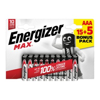 Baterie Energizer MAX AAA 15+5 zdarma