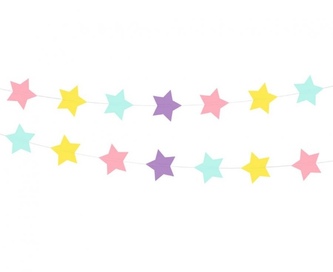 Papírová girlanda pastelové hvězdičky 200 cm