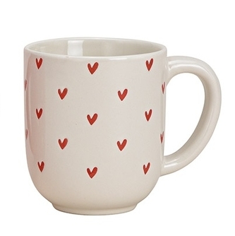 Bílý hrnek se srdíčky 400ml II. jakost