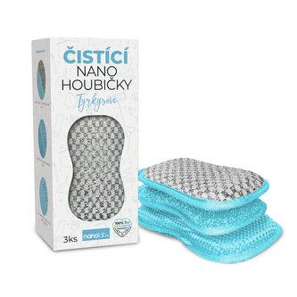 Nanolab Čistící nano houbičky tyrkysové 3 ks