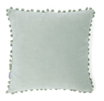 Dekorační polštář s výplní | ESLOV | pistáciová s bambulkami | 45x45 cm | 812618 Homla